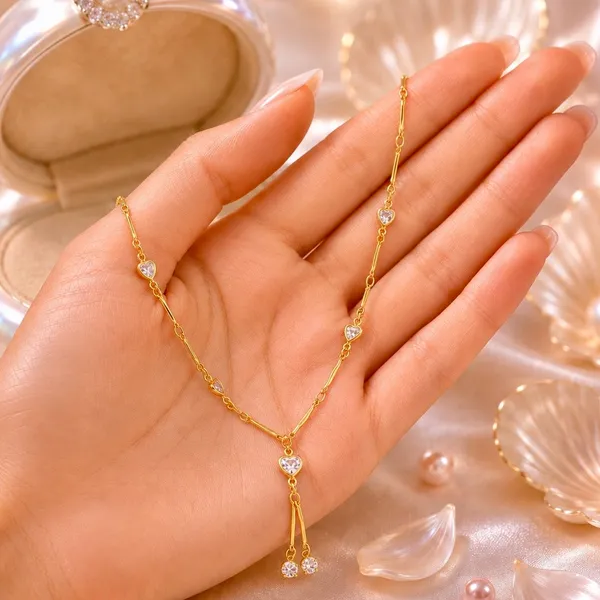 Gold_Micro_Plated_Cz_Ad_Heart_Drop_Necklace_For_Women