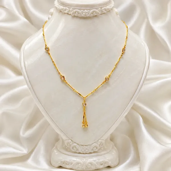 Gold_Micro_Plated_Cz_Ad_Heart_Drop_Necklace_For_Women