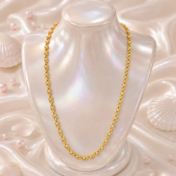 Gold_Micro_Plated_Pearl_Floral_Link_Neck_Chain_For_Women