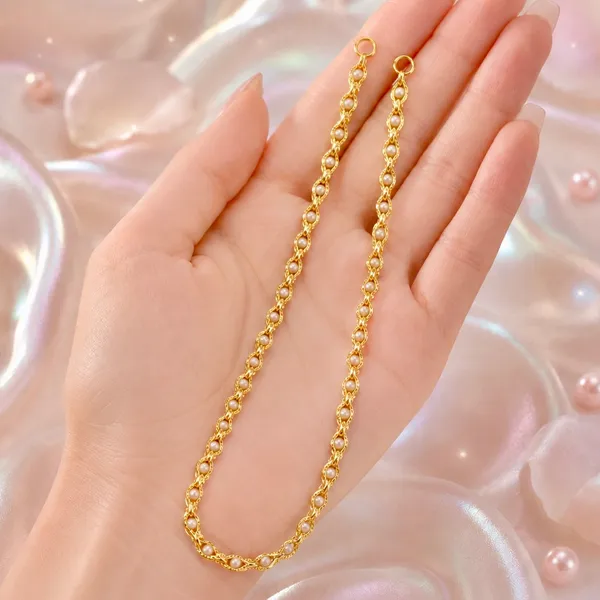 Gold_Micro_Plated_Pearl_Floral_Link_Neck_Chain_For_Women