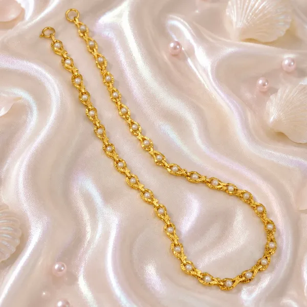 Gold_Micro_Plated_Pearl_Floral_Link_Neck_Chain_For_Women