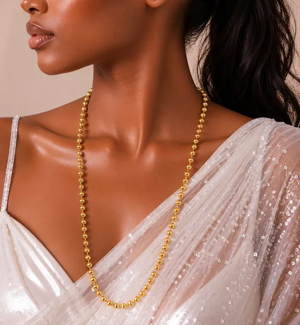 Gold_Micro_Plated_Embossed_Ball_Bead_Neck_Chain_For_Women