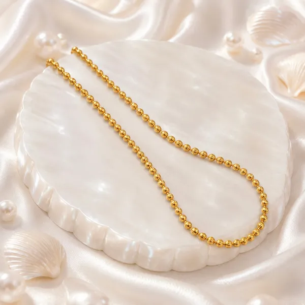 Gold_Micro_Plated_Embossed_Ball_Bead_Neck_Chain_For_Women
