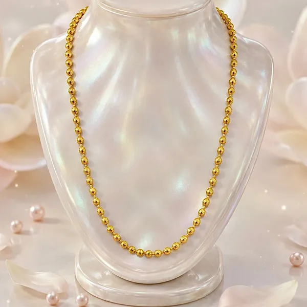 Gold_Micro_Plated_Embossed_Ball_Bead_Neck_Chain_For_Women