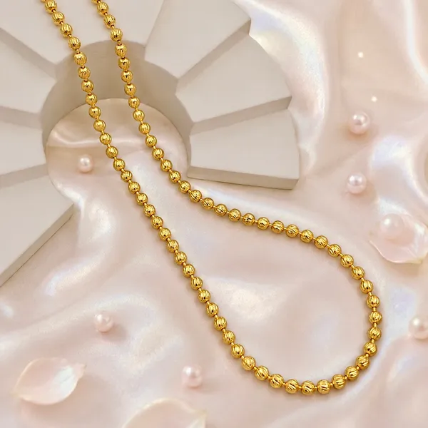 Gold_Micro_Plated_Embossed_Ball_Bead_Neck_Chain_For_Women