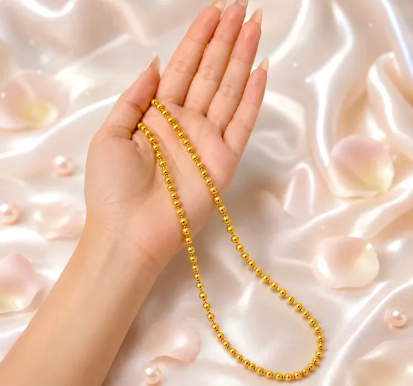 Gold_Micro_Plated_Embossed_Ball_Bead_Neck_Chain_For_Women