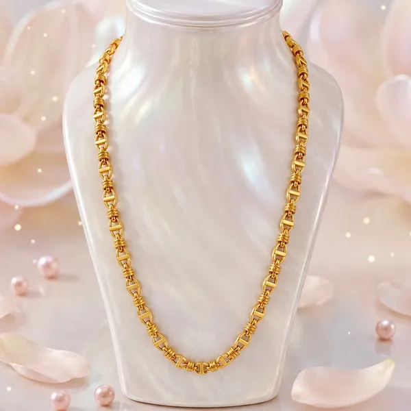 Gold_Micro_Plated_Copper_Anchor_Bar_Link_Neck_Chain_For_Women