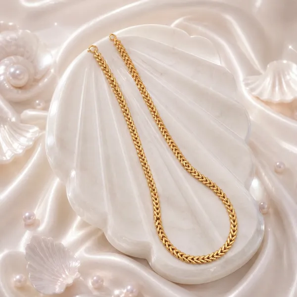 Gold_Micro_Plated_Interlocking_Floral_Link_Neck_Chain_For_Women