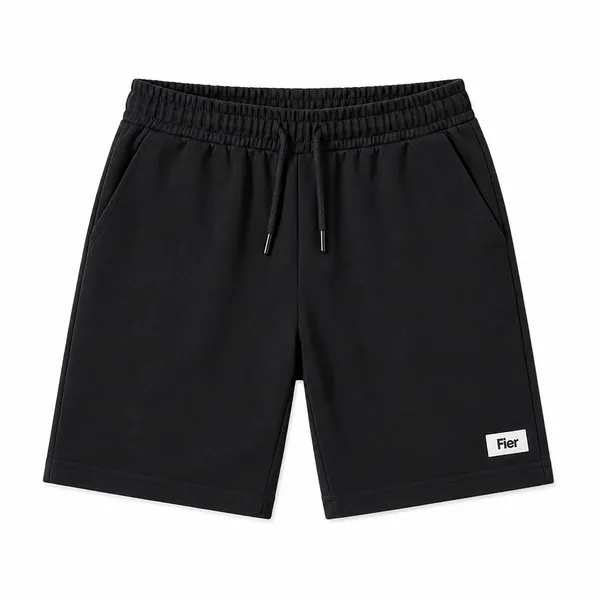 Black_Terry_Regular_Fit_Shorts_For_Men