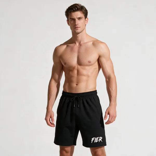 Black_Terry_Drawstring_Regular_Fit_Sports_Shorts_For_Men