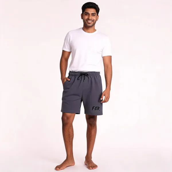 Grey_Terry_Drawstring_Regular_Fit_Shorts_For_Men