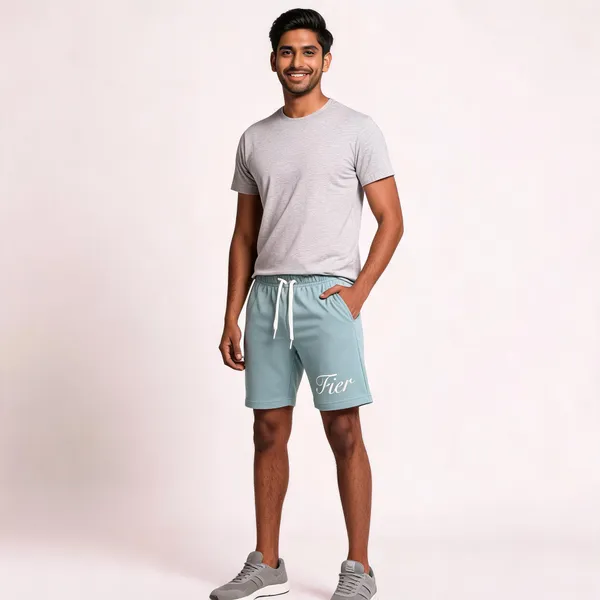 Teal_Terry_Drawstring_Sports_Dry_Fit_Shorts_For_Men