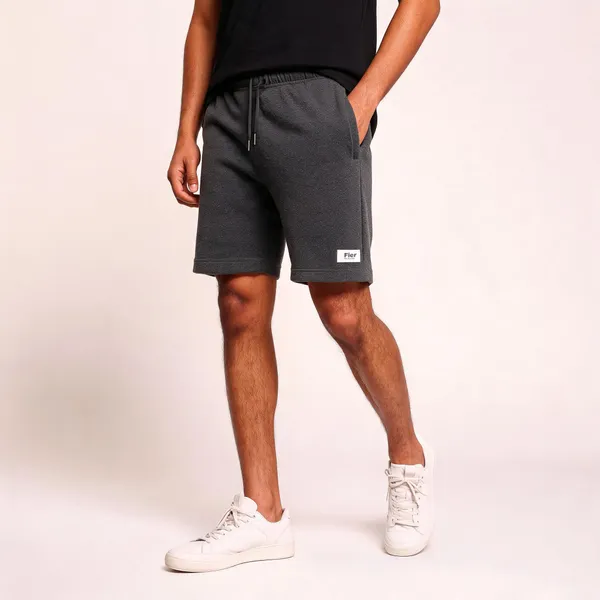 Black_Terry_Regular_Fit_Shorts_For_Men