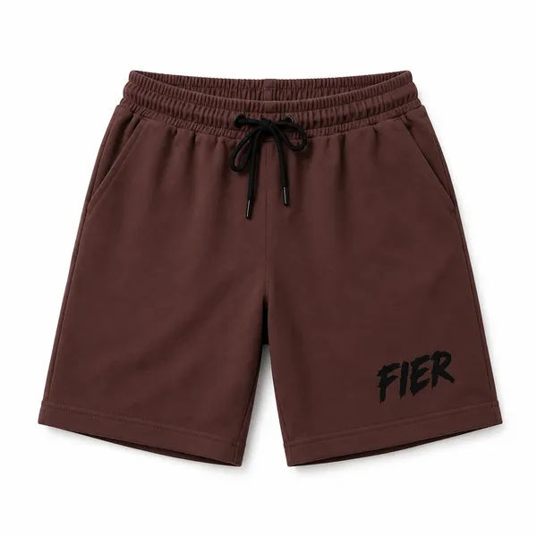 Brown_Terry_Drawstring_Regular_Fit_Shorts_For_Men