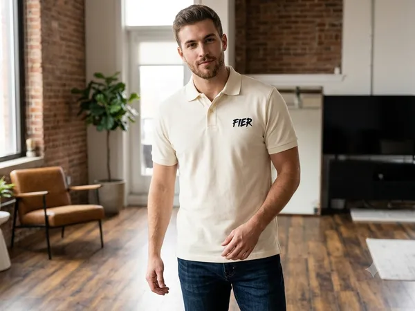 Cream_Polyester-Cotton_Regular_Fit_Polo_T-Shirt_For_Men