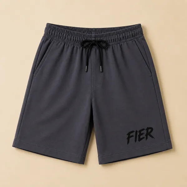 Grey_Terry_Drawstring_Regular_Fit_Shorts_For_Men