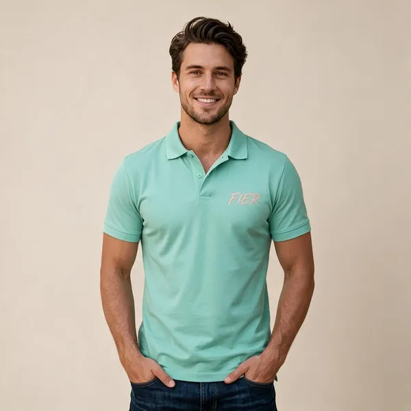 Sea_Green_Polyester-Cotton_Regular_Fit_Polo_T-Shirt_For_Men