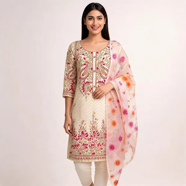 Cream_Pink_Banarasi_Jacquard_Embroidered_Unstitched_Suit_For_Women