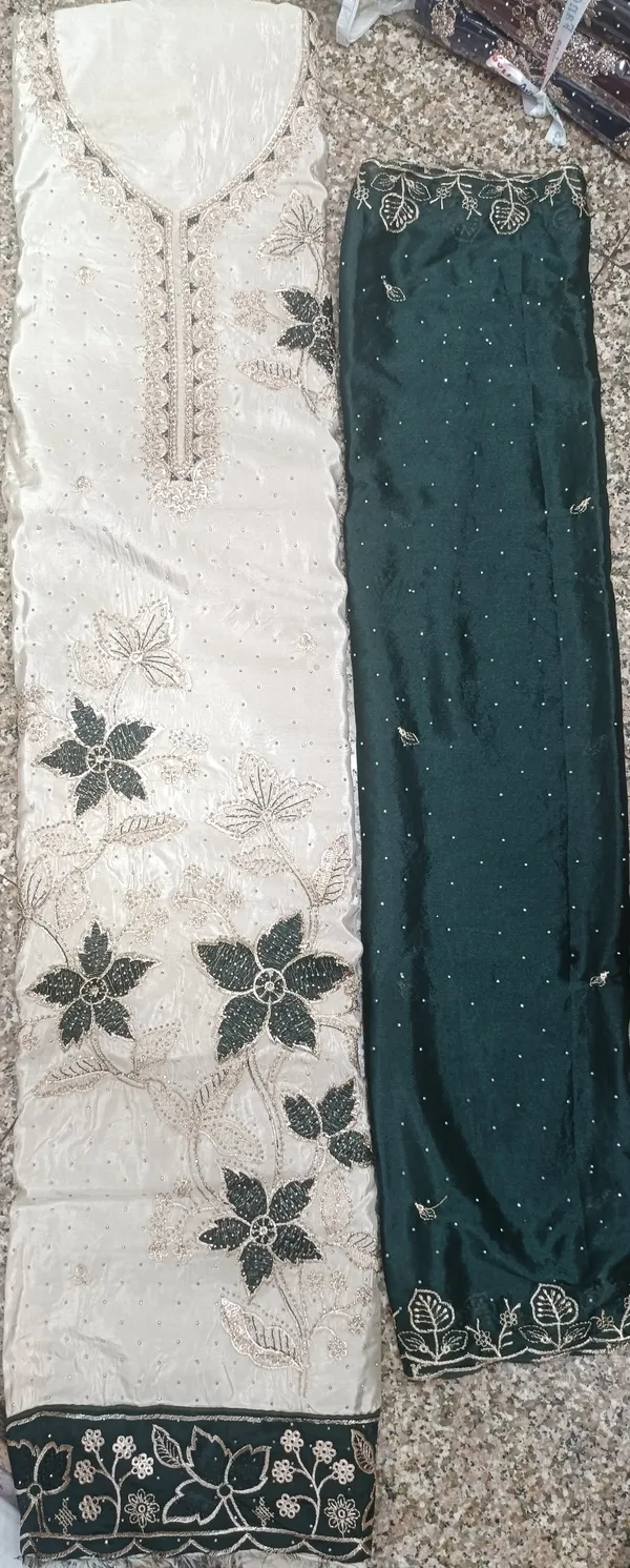 Cream_Green_Silk_Blend_Embroidered_Unstitched_Suit_With_Dupatta_For_Women