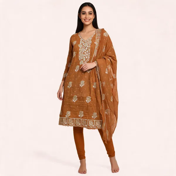 Mustard_Cotton_Floral_Embroidered_Unstitched_Suit_For_Women