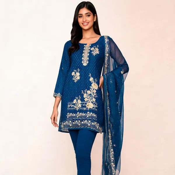 Blue_Georgette_Embroidered_Unstitched_Suit_For_Women
