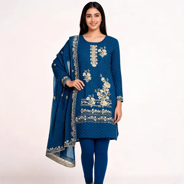 Blue_Georgette_Embroidered_Unstitched_Suit_For_Women