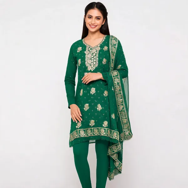 Green_Cotton_Zari_Thread_Embroidered_Unstitched_Suit_For_Women