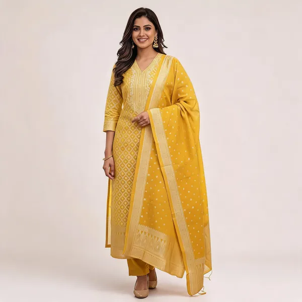 Yellow_Jacquard_Printed_Straight_Kurta_Palazzo_Set_For_Women