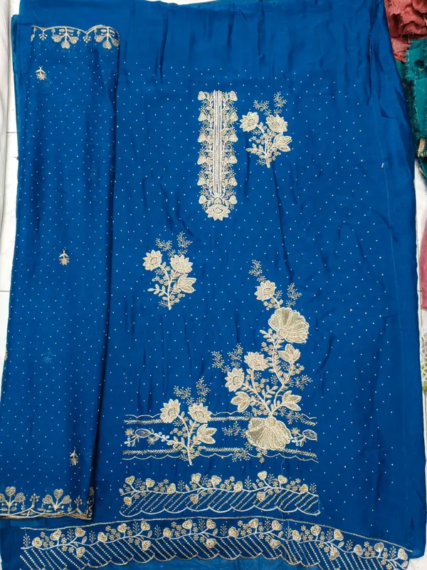 Blue_Georgette_Embroidered_Unstitched_Suit_For_Women