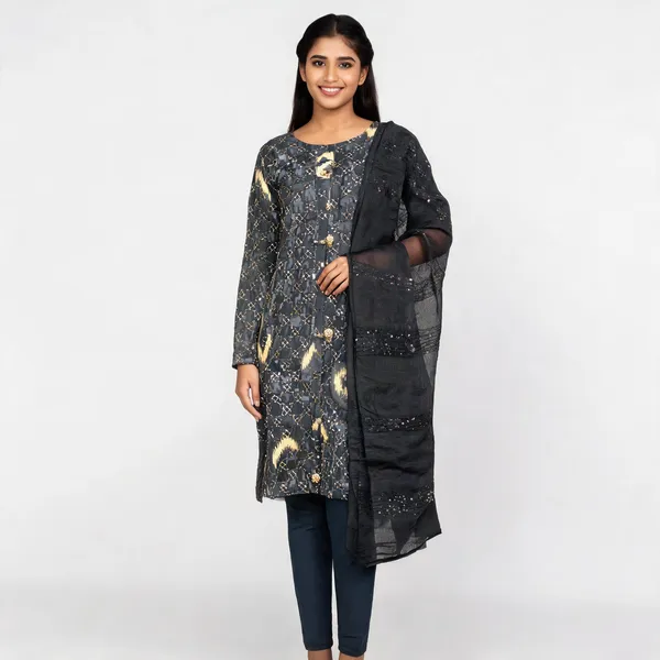 Black_Georgette_Sequin_Embroidered_Unstitched_Suit_For_Women