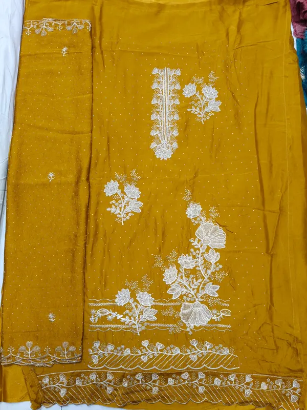 Mustard_Yellow_Georgette_Floral_Embroidered_Unstitched_Suit_For_Women