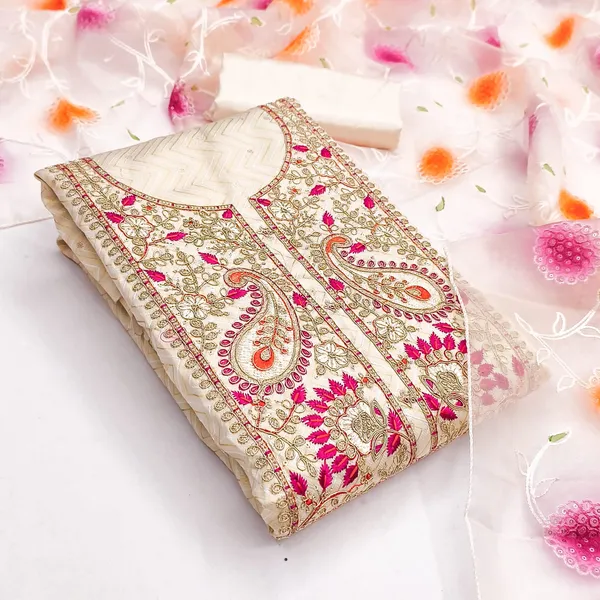 Cream_Pink_Banarasi_Jacquard_Embroidered_Unstitched_Suit_For_Women