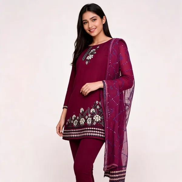 Maroon_Georgette_Floral_Embroidered_Unstitched_Suit_For_Women