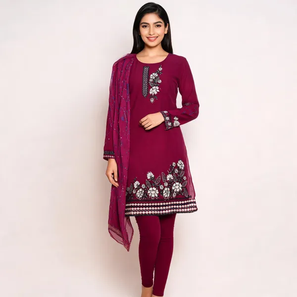 Maroon_Georgette_Floral_Embroidered_Unstitched_Suit_For_Women