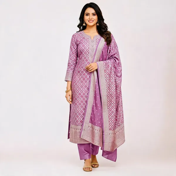 Mauve_Jacquard_Printed_Straight_Kurta_Palazzo_Set_For_Women