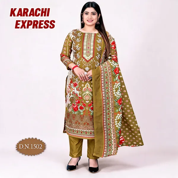 Olive_Cotton_Floral_Print_Straight_Kurta_Palazzo_Set_For_Women