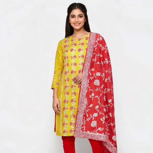 Yellow_Red_Embroidered_Unstitched_Suit_For_Women