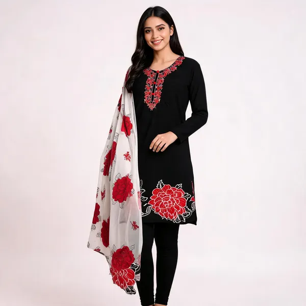 Black_Cotton_Floral_Embroidered_Unstitched_Suit_For_Women