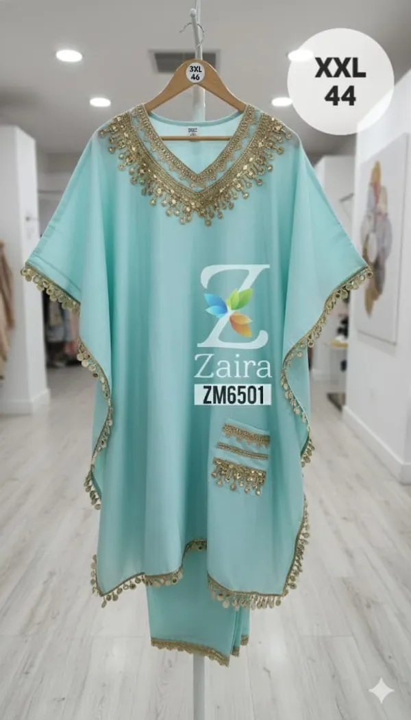 Firozi_Modal_Muslin_Embroidered_Kaftan_Set_For_Women