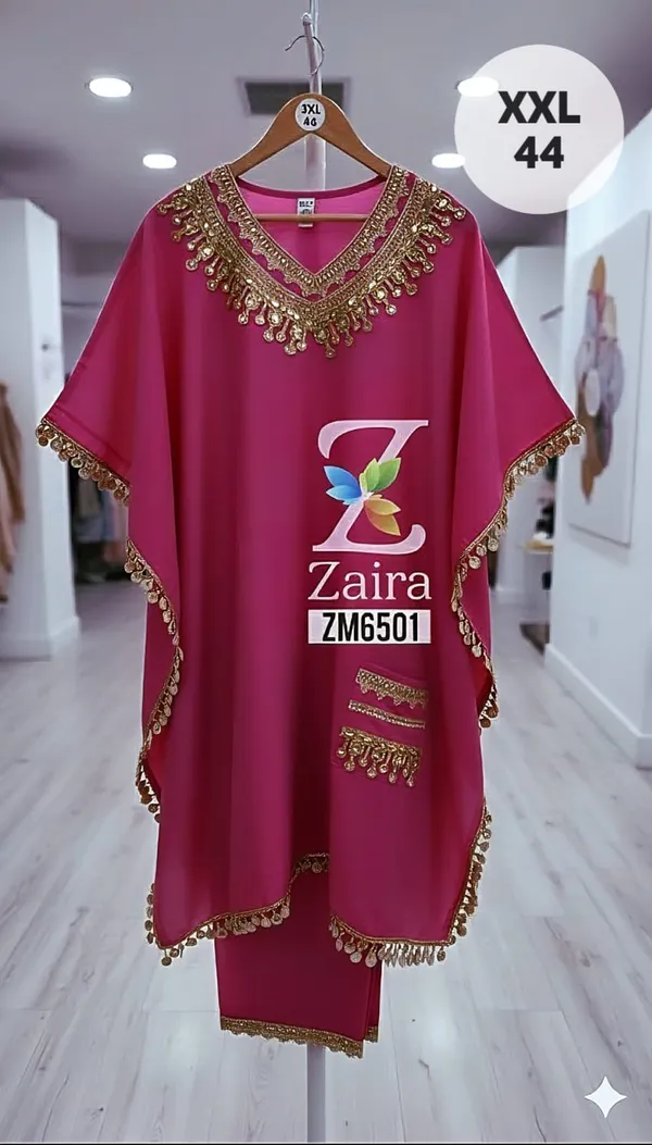 Majenta_Modal_Muslin_Embellished_Kaftan_Suit_For_Women