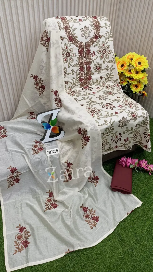 White_Modal_Muslin_Floral_Embroidered_Unstitched_Suit_Fabric_For_Women