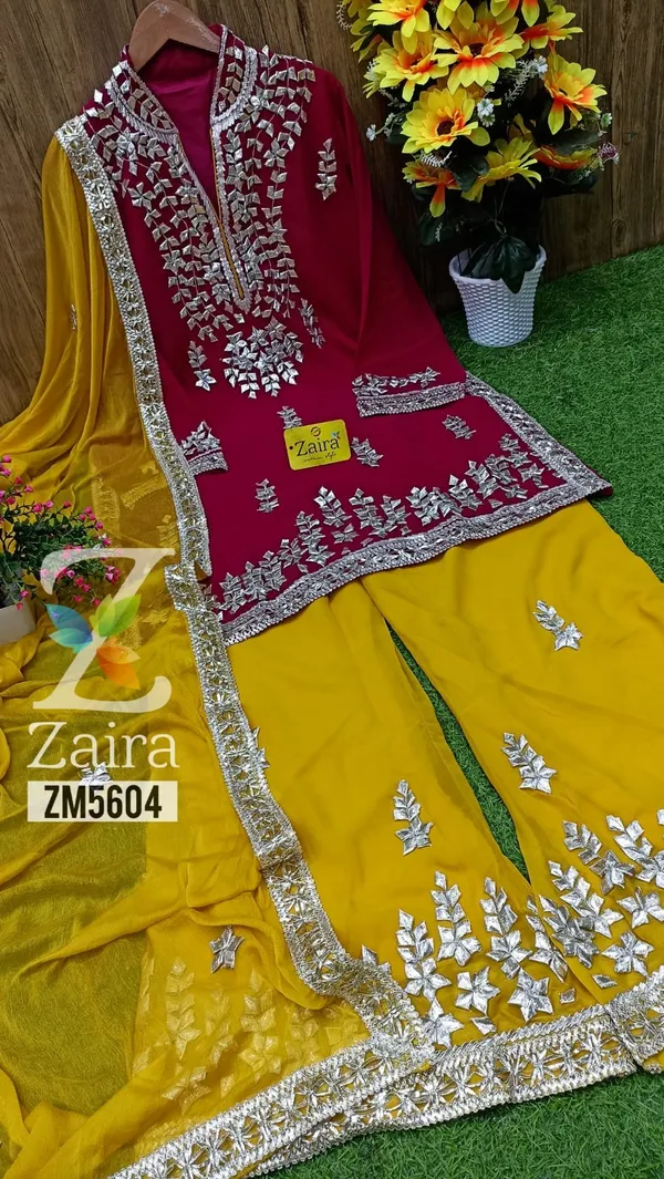 Red_Yellow_Georgette_Embroidered_Semi_Stitched_Kurta_Fabric_For_Women