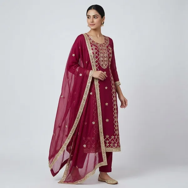 Maroon_Georgette_Unstitched_Kurta_Fabric_For_Women