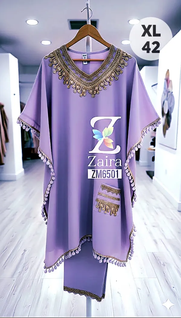Lavender_Modal_Muslin_Embroidered_Kaftan_Set_For_Women