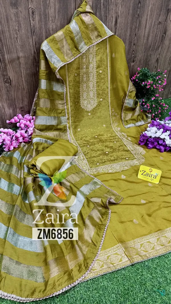 Mehndi_Dola_Silk_Woven_Unstitched_Kurta_Fabric_For_Women