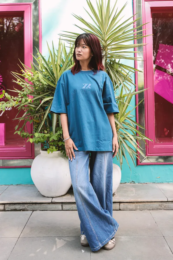 Teal_Cotton_Oversized_Printed_T-Shirt_For_Unisex