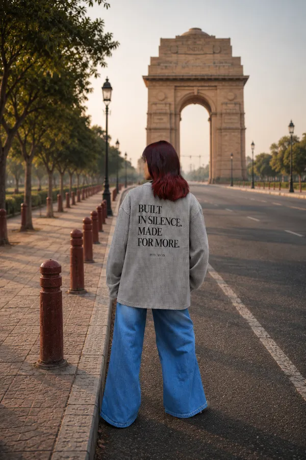 Grey_Corduroy_Oversized_Printed_Shirt_For_Unisex