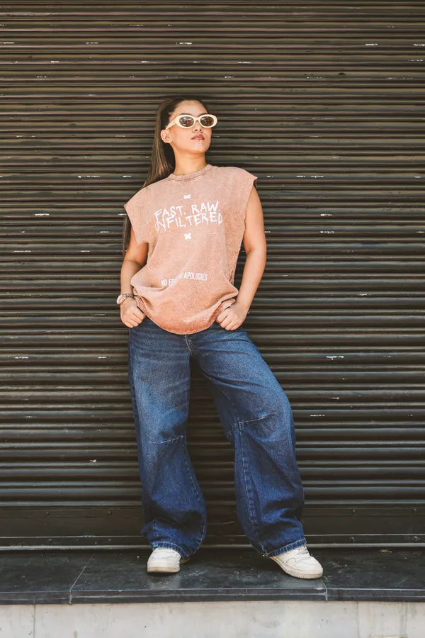 Peach_Cotton_Acid_Wash_Oversized_Sleeveless_T-Shirt_For_Unisex