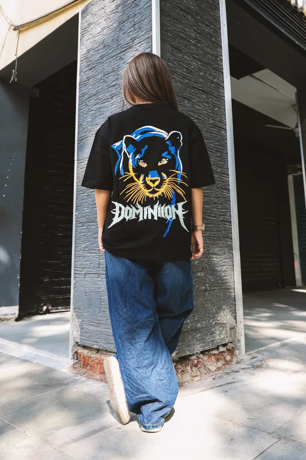 Black_Cotton_Oversized_Panther_Print_T-Shirt_For_Unisex