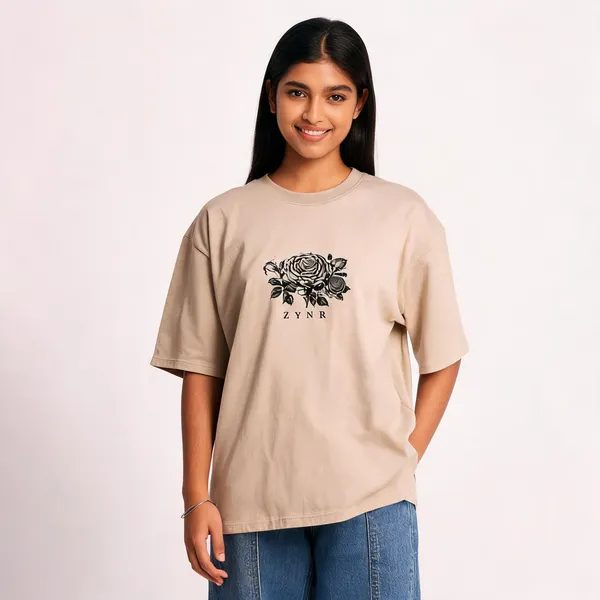 Beige_Cotton_Oversized_Graphic_Print_T-Shirt_For_Unisex